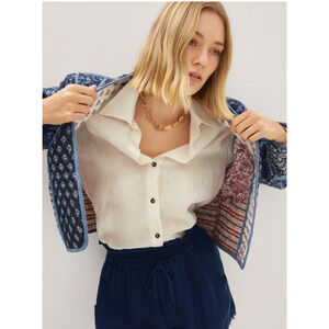 Mango Reversible Multi-Color Floral Long Sleeve Quilted Jacket TikTok Trendy SM